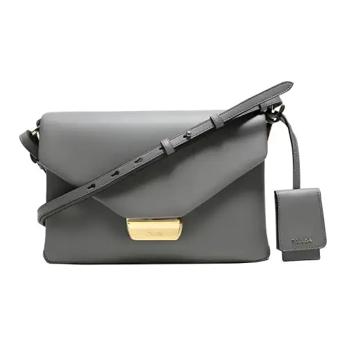 PRADA Leather Shoulder Bag Women's Marble Color