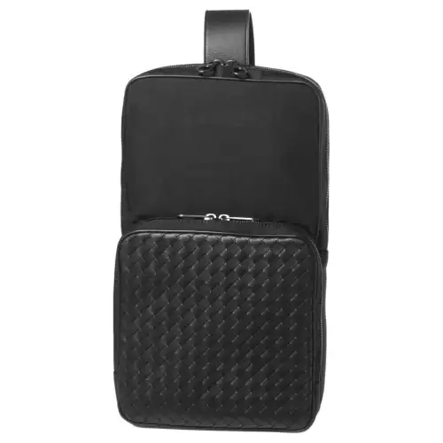 Bottega Veneta Leather Crossbody Bag Sling Bag Men's Black