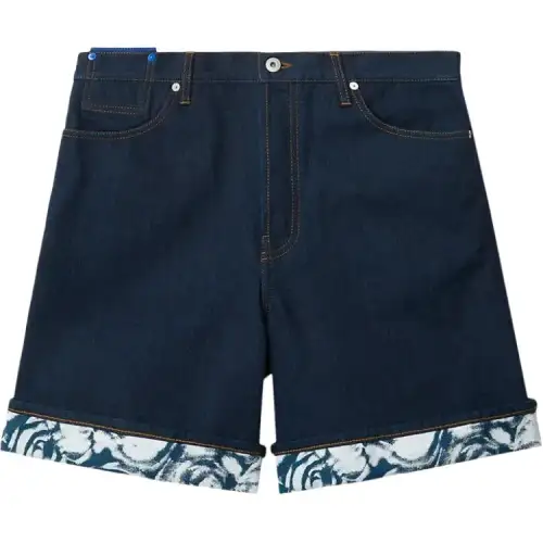 Burberry Japanese Rose Printed Denim Mini Skirt