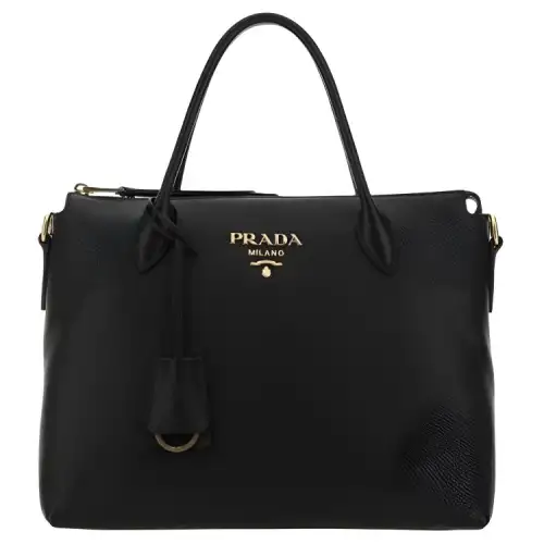 PRADA Leather Handbag Regular Women's Black