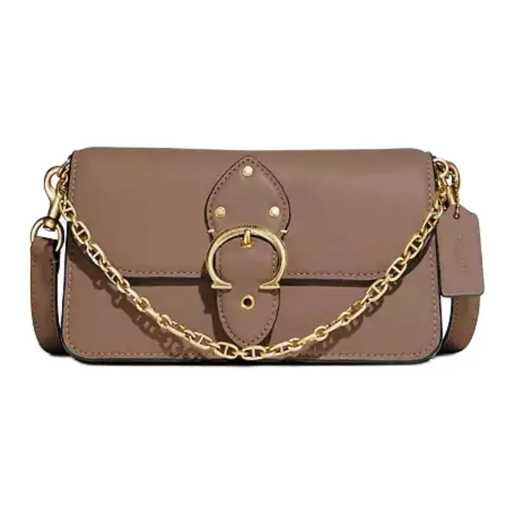 COACH Beat Leather Crossbody Bags Small Women's Dark Milk Tea