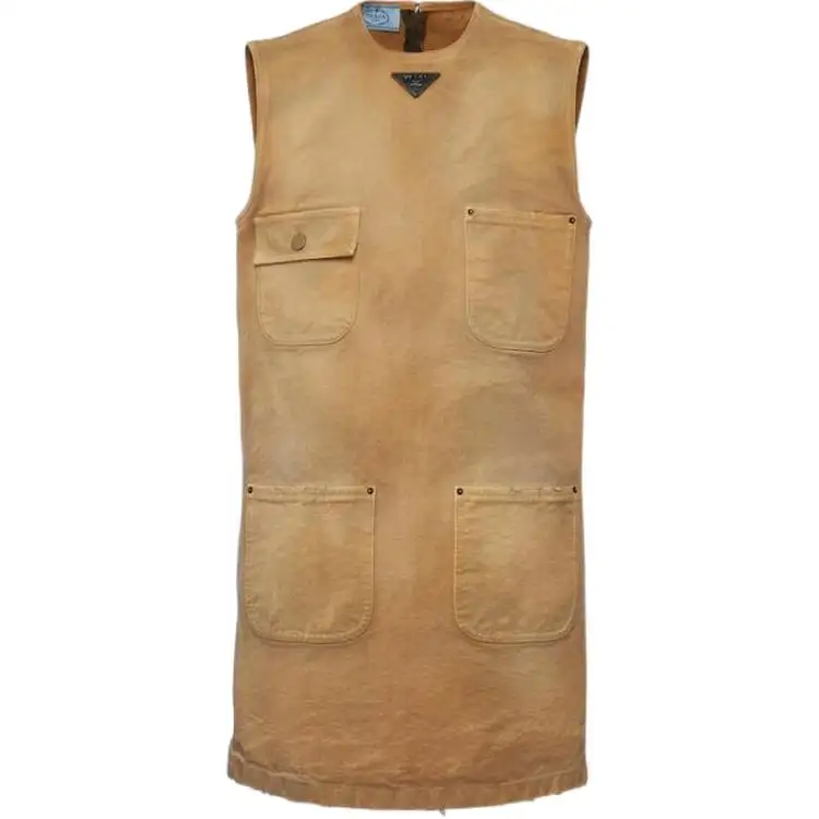 PRADA Logo Triangle Sleeveless Mini Dress