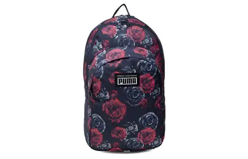 PUMA Polyester Backpack Regular Unisex Navy Blue/Red