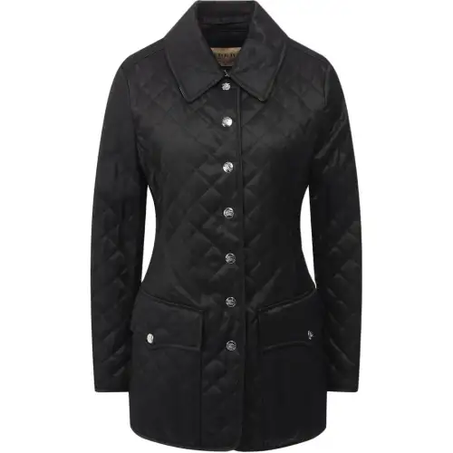 Burberry Jackets Women's Black Lapel Moderate Other