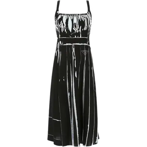 PRADA U Neck Sleeveless Sablé Dress
