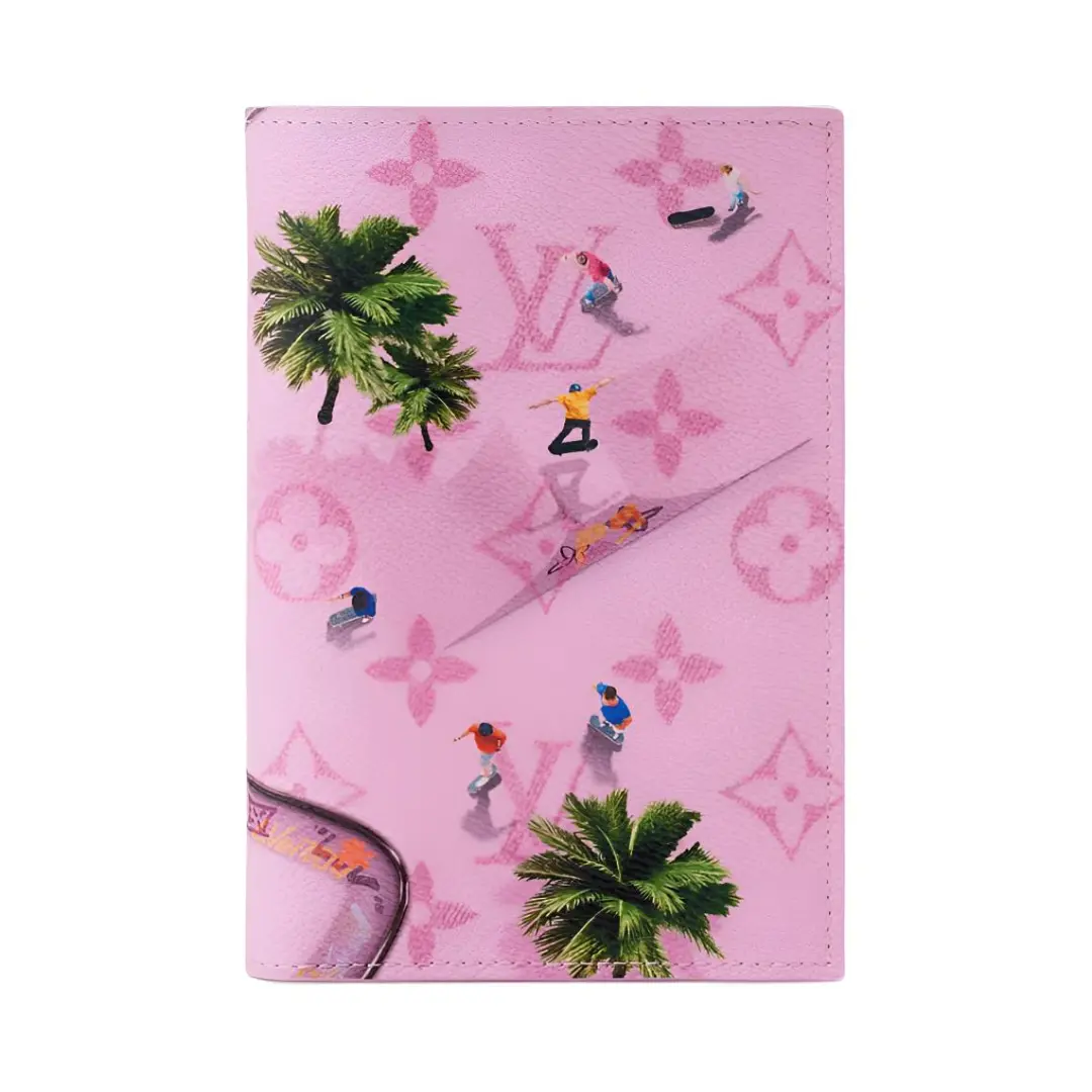 LOUIS VUITTON Canvas Passport Holder Women's Pink
