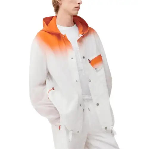 HERMES Jackets Men's Orange Hooded Moderate Other