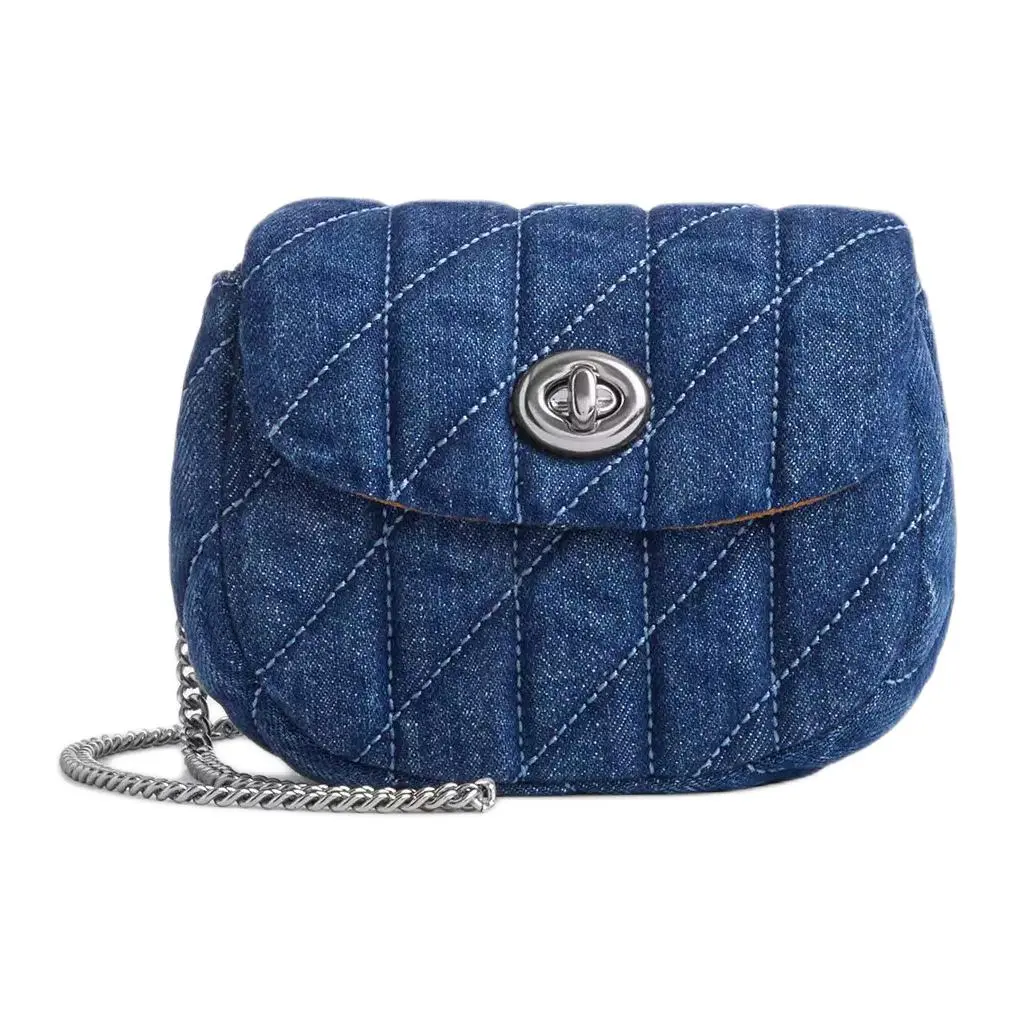 COACH Turnlock Denim Shoulder Bags Mini Women's Blue