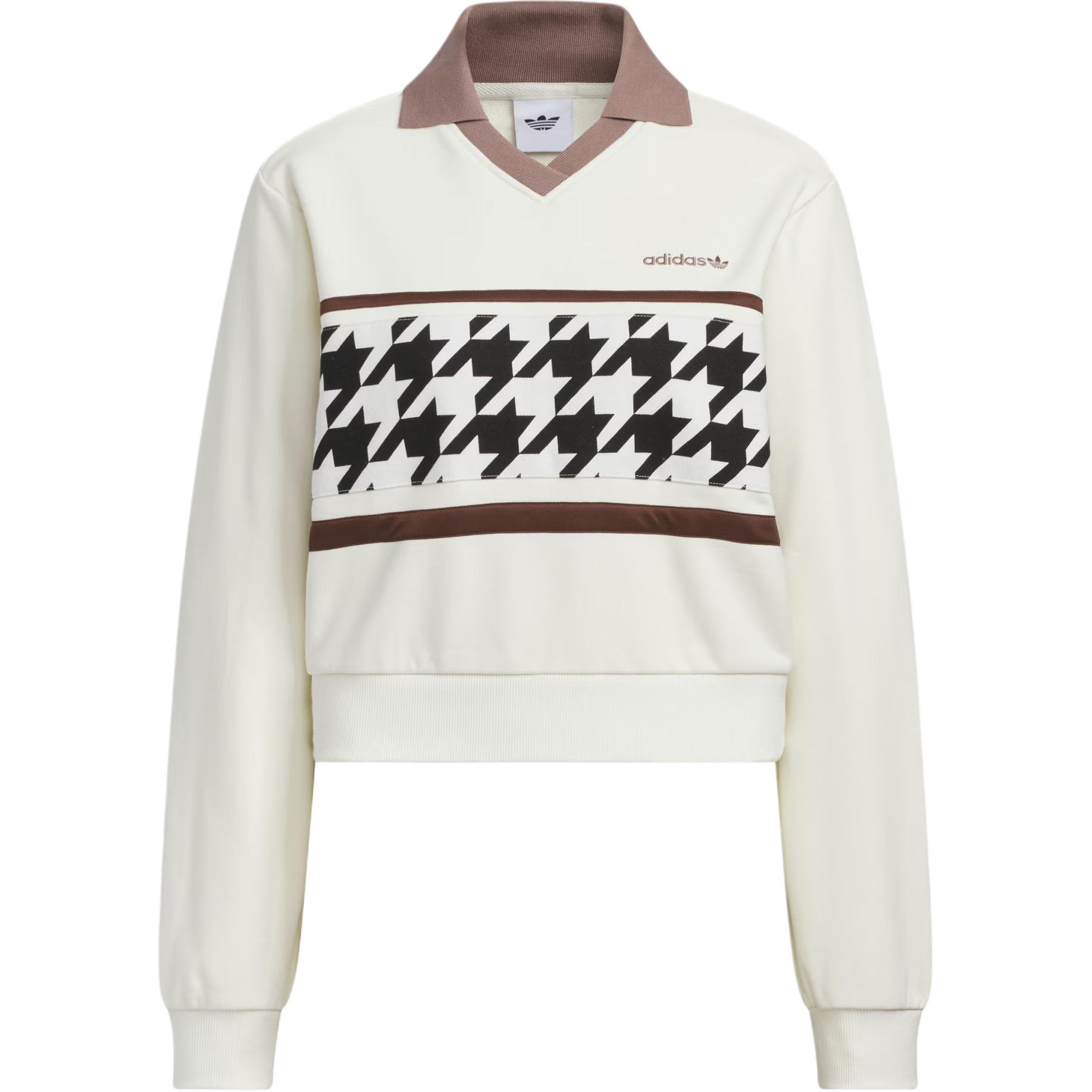 Женское худи adidas originals HOUNDSTOOTH SWEATCREW (черно-белое)