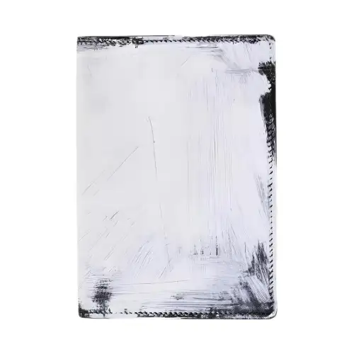 Maison Margiela Leather Passport Holder Unisex White & Black
