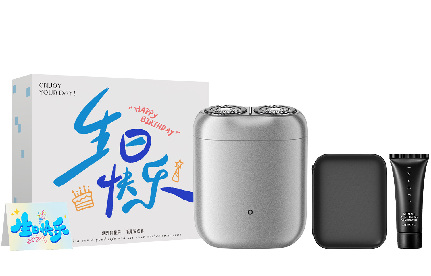 Xiaomi S200 Rotary Electric Shaver Stainless Steel Full Body Washable Smart Sensor Wet and Dry Shave Compact Portable Shaver for Business Travel Ritual Birthday Wishes Gift Box for Men, Students, Lovers and Elders