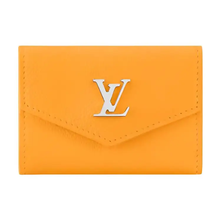 LOUIS VUITTON Calfskin Wallet Mini Women's Doll Yellow