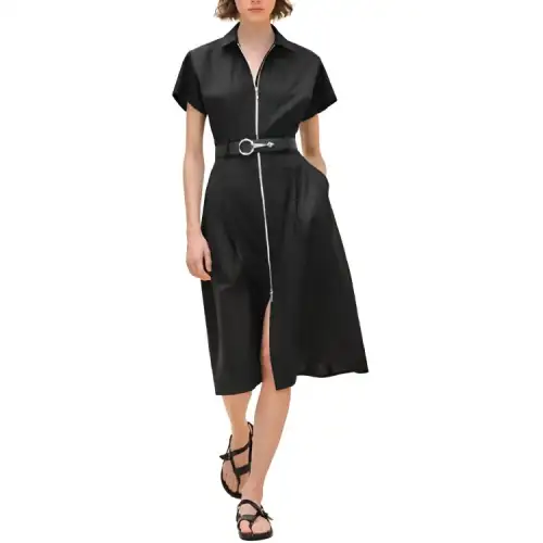 HERMES SS24 Short Sleeved Dress Women's Black