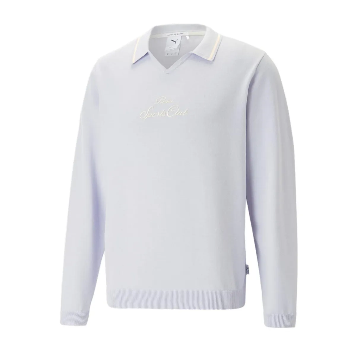 PUMA Sweatshirts Unisex White Polo Collar Moderate Straight Fit