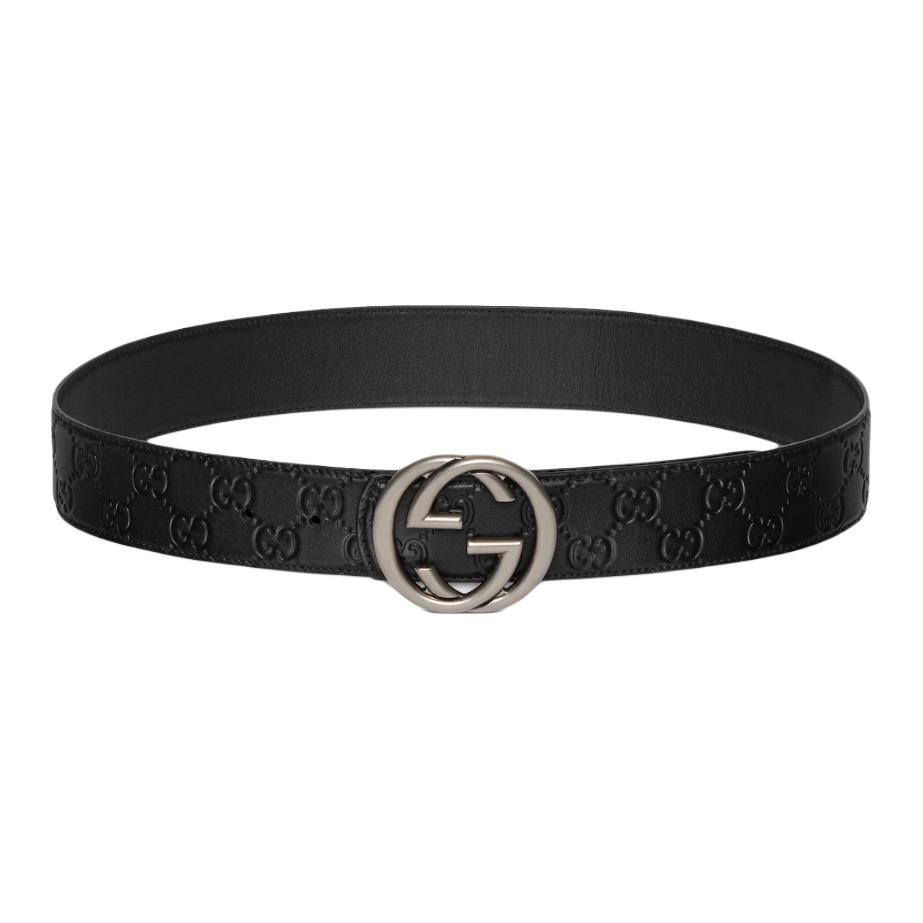 Мужской ремень Gucci Interlocking G (черный)