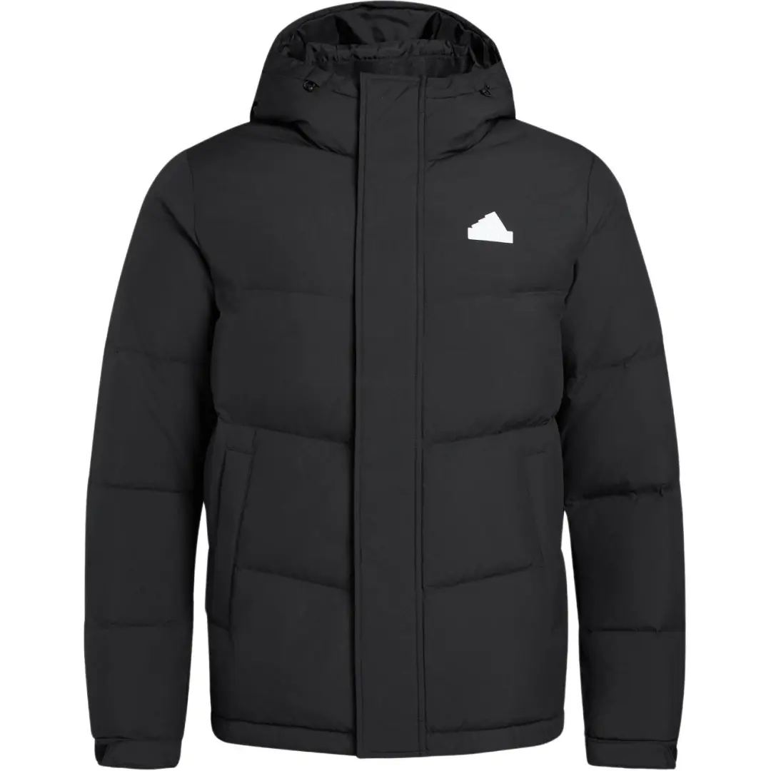 Adidas Down Jackets Unisex Black Hooded Moderate Down Jacket