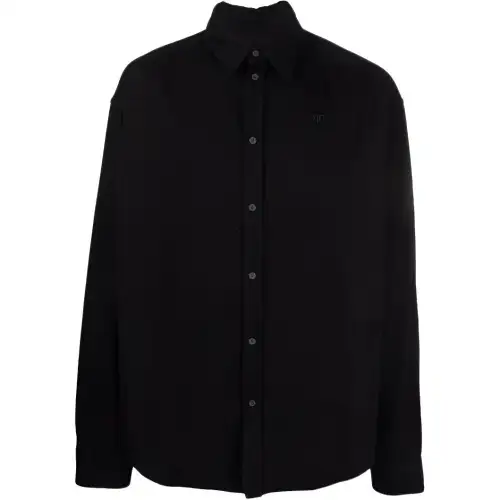 Balenciaga Shirts Men's Black Lapel Moderate