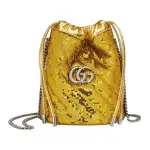 GUCCI Marmont Artificial Leather Crossbody Bags Mini Women's Gold
