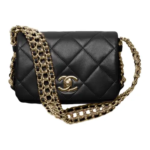 CHANEL Lambskin Handbag, Shoulder Bag Mini Women's Black