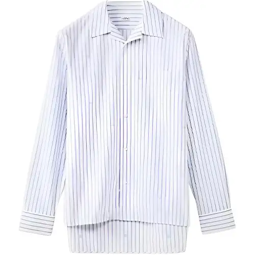 LOEWE Shirts Men's Light Blue Pointed Collar Moderate Shirt