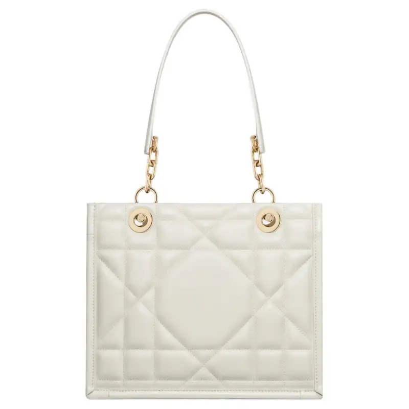 DIOR Cow Leather Handbag, Shoulder Bag Women's Cream White