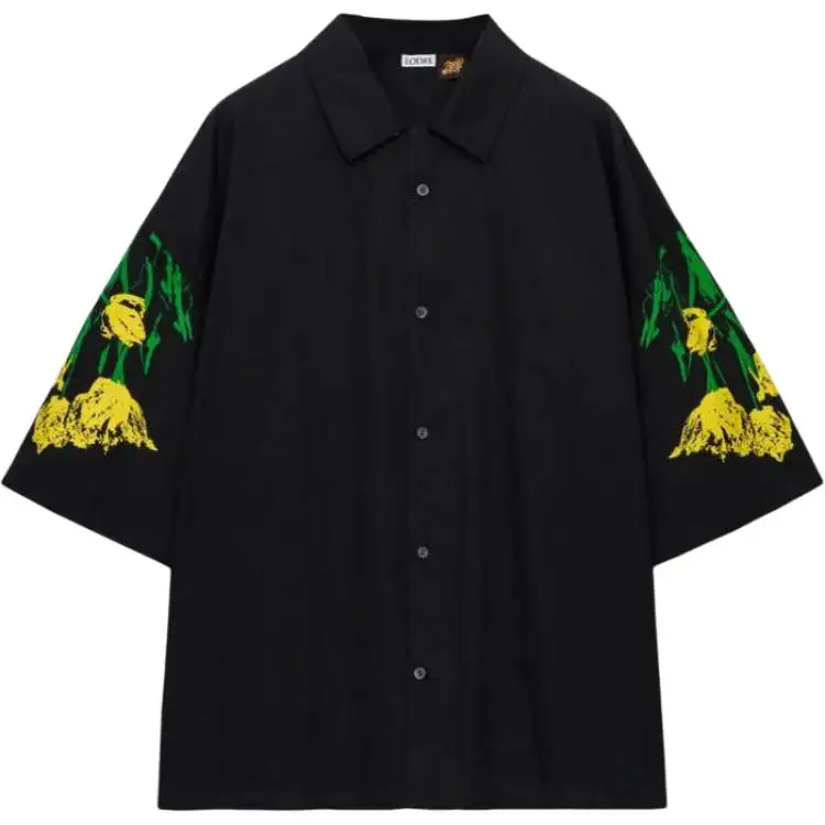LOEWE Shirts Men's Black Lapel Moderate Other