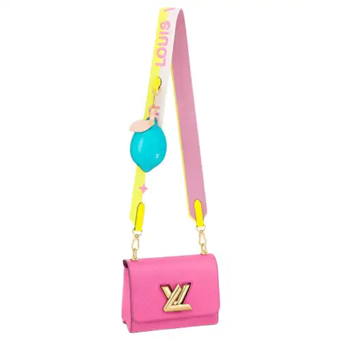 LOUIS VUITTON Twist EPI Leather Crossbody Bag, Shoulder Bag Small Women's Pink