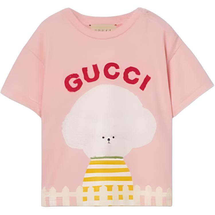 Женская футболка Gucci Kids (розовая)