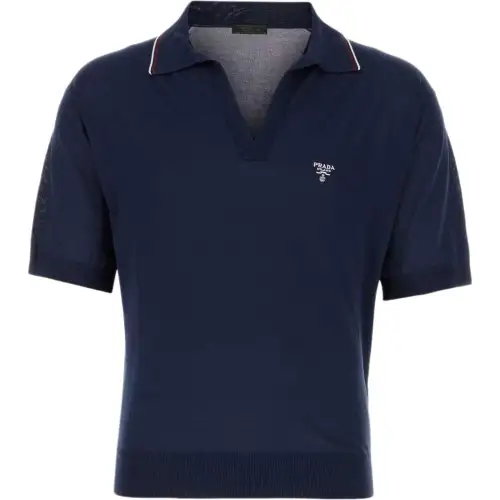 PRADA SS24 Polo Shirt Men's Dark Blue