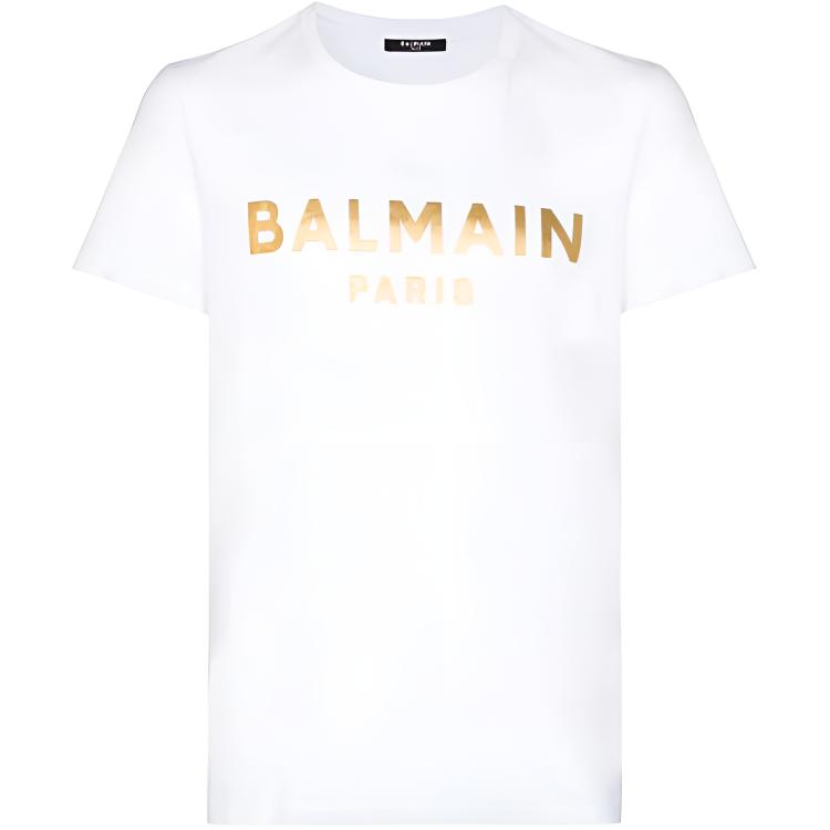 Мужская футболка BALMAIN BALMAIN FW21 LogoT (белая)