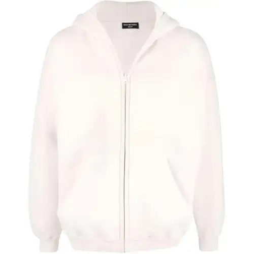Balenciaga Sweatshirts Men's White Hooded Moderate