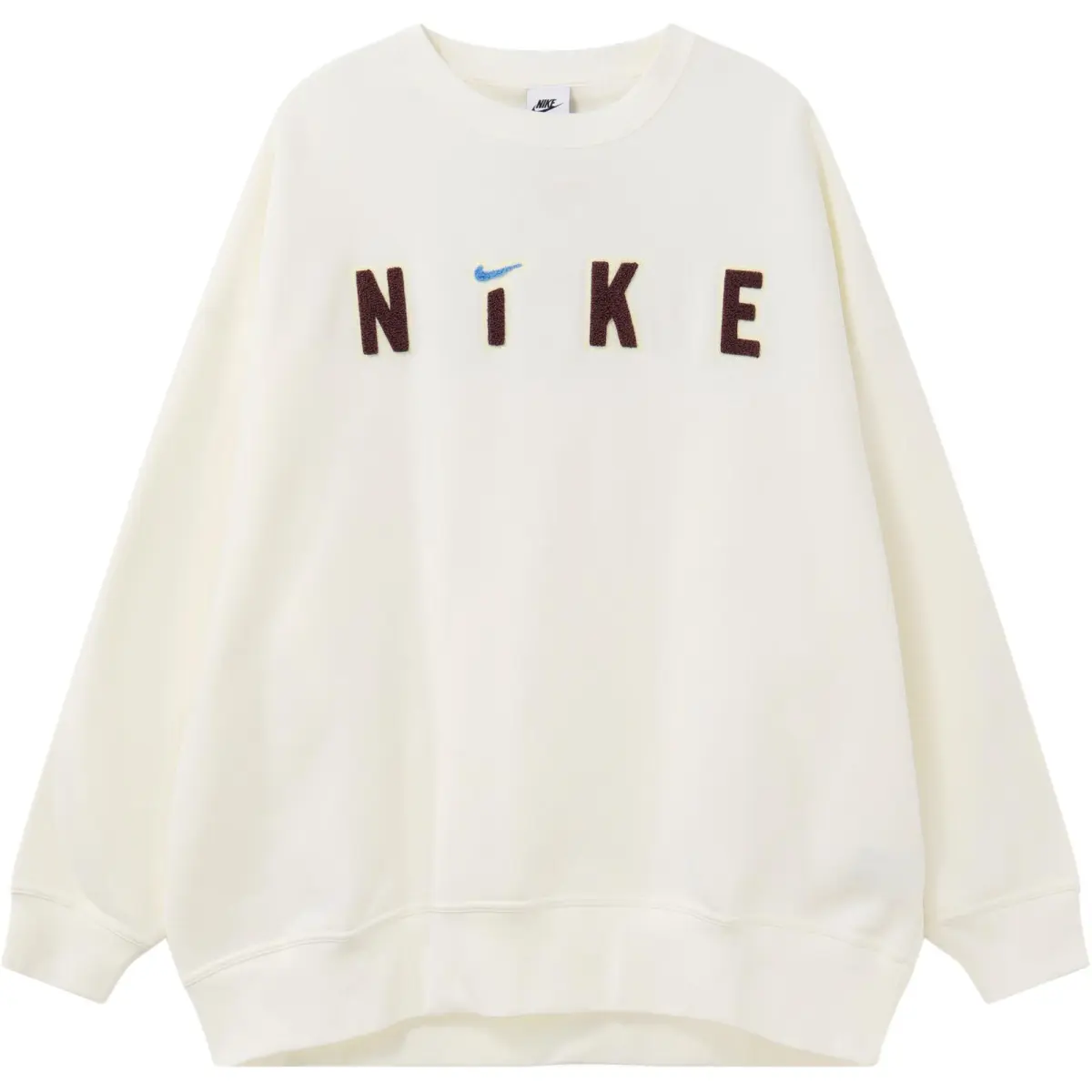 Nike Sweatshirts Women's Beige Crew Neck Moderate Regular