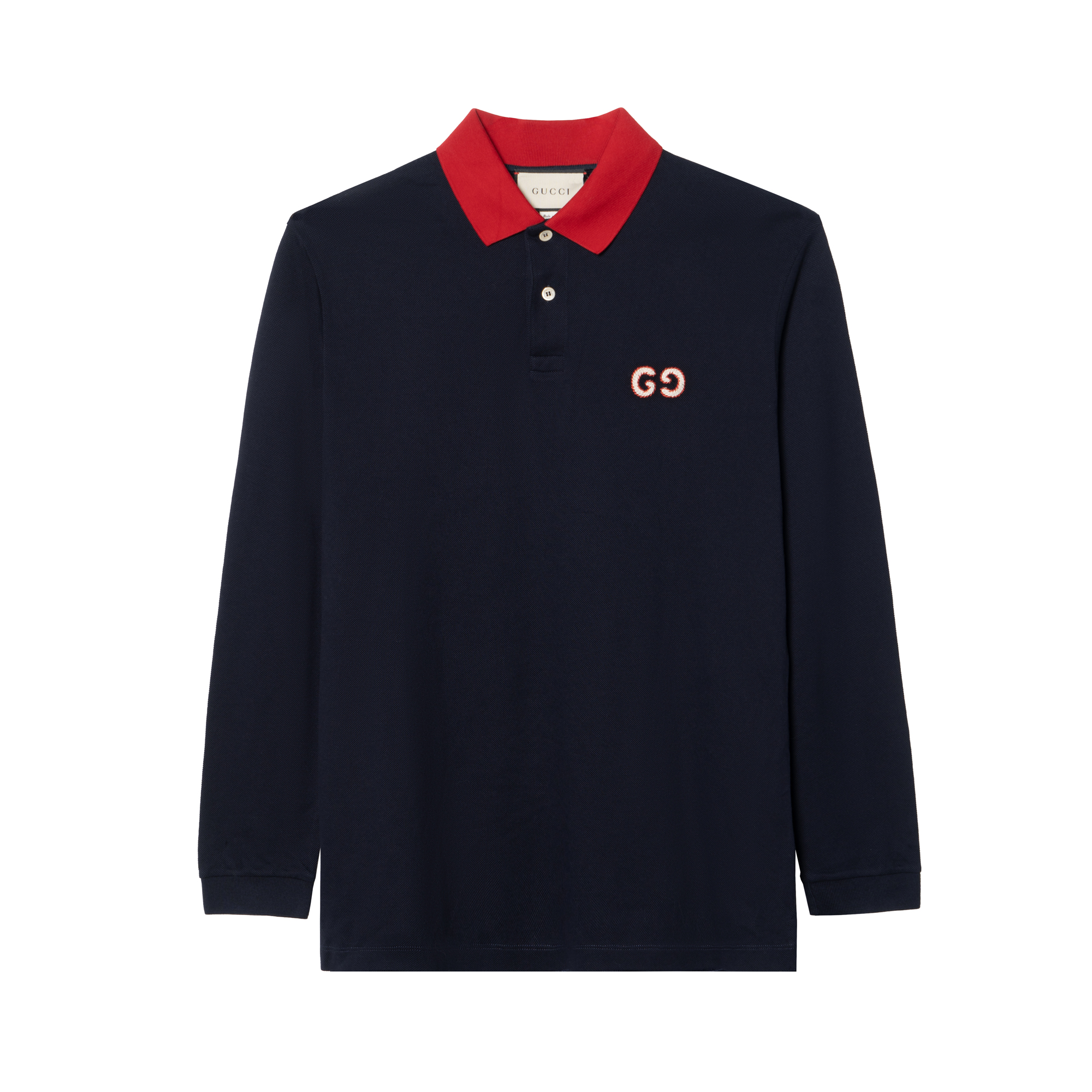 Мужская футболка-поло Gucci FW22 Logo (синяя)