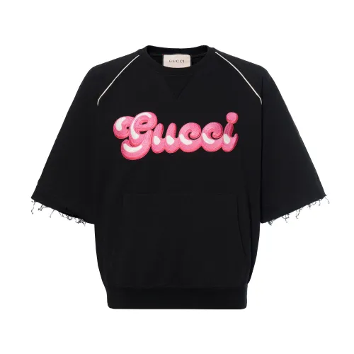 GUCCI T Shirts Men's Black Crew Neck Moderate Straight Fit