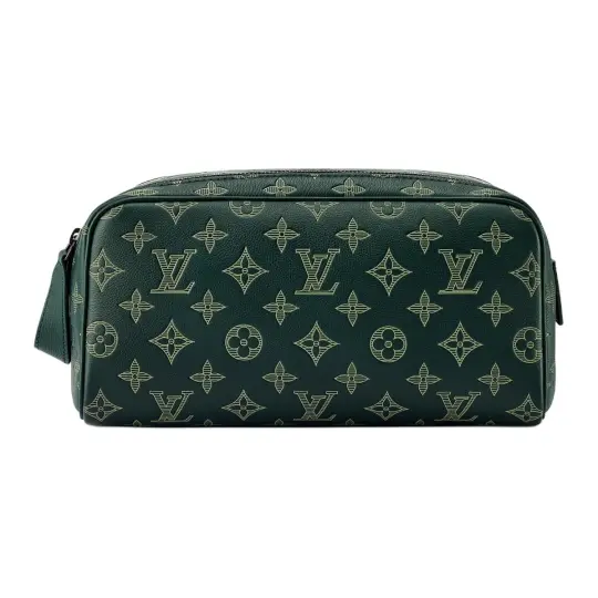 LOUIS VUITTON Dopp Kit All Over Print Toiletry Bag Men's Green