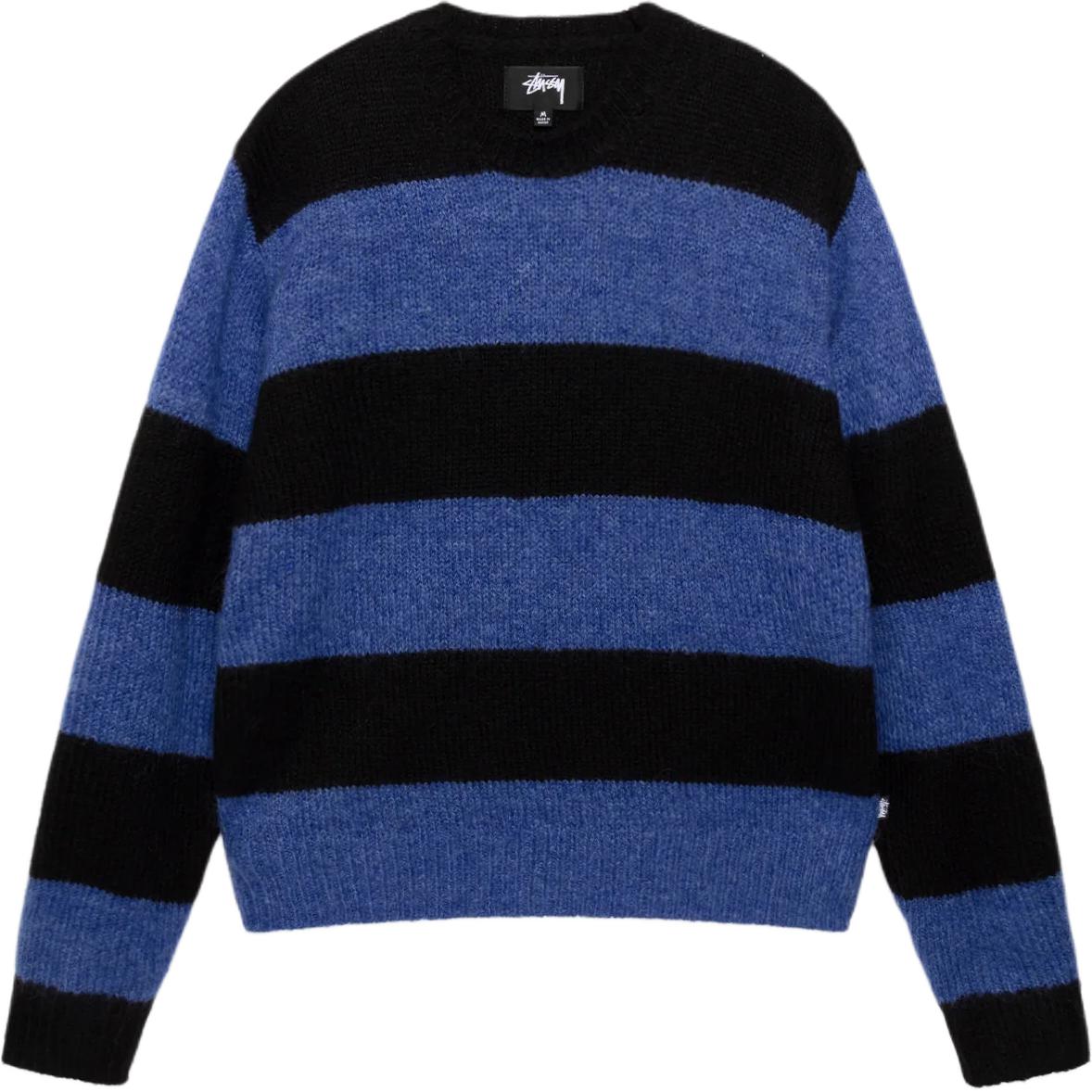Свитер Stussy FW25 BIG STRIPE CREW (черно-белый)