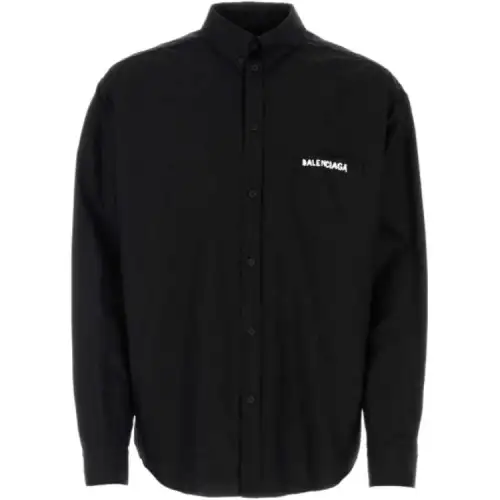 Balenciaga Shirts Men's Black Stand Collar Moderate Other