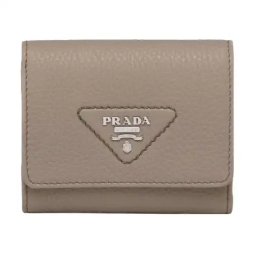 PRADA Saffiano Leather Wallet Small Women's Clay Gray