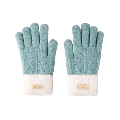 Peak dopamine color warm and cold-proof cycling girls winter Korean style knitted wool five-finger polyester fiber wool gloves same style for men and women for couples