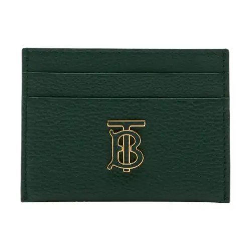 Burberry Grain Leather Card Holder Card Holder Women's Vine Green