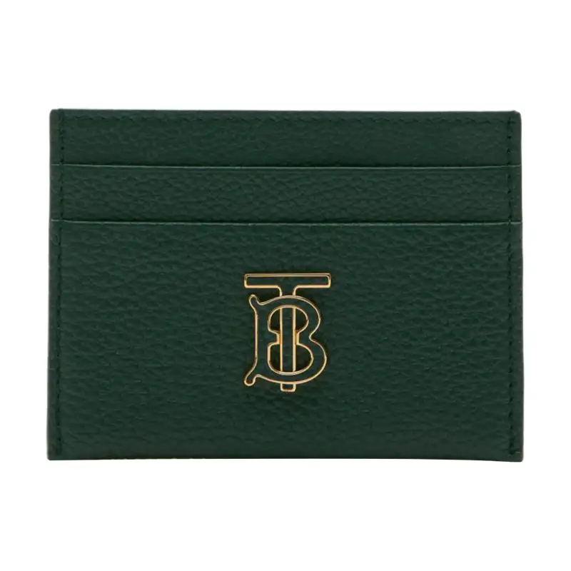 Burberry Grain Leather Card Holder Card Holder Women's Vine Green