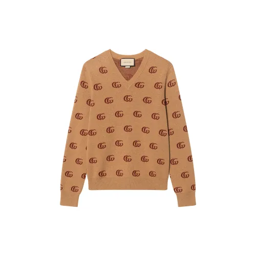 【Previous Season】Double G jacquard wool V-neck jumper