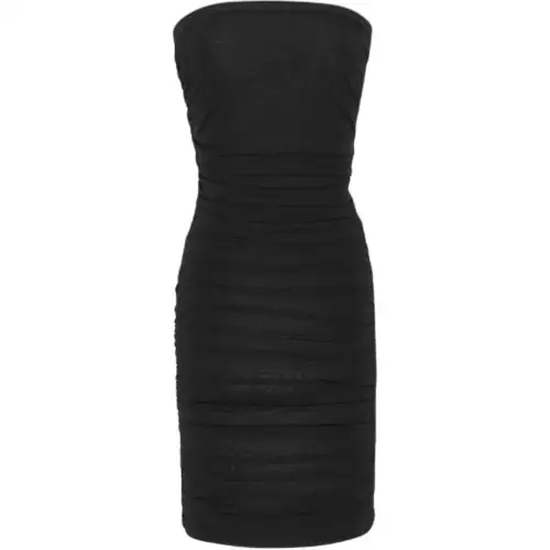 SAINT LAURENT Ruched Strapless Dress In Knit Sleeveless Dress Women's Black