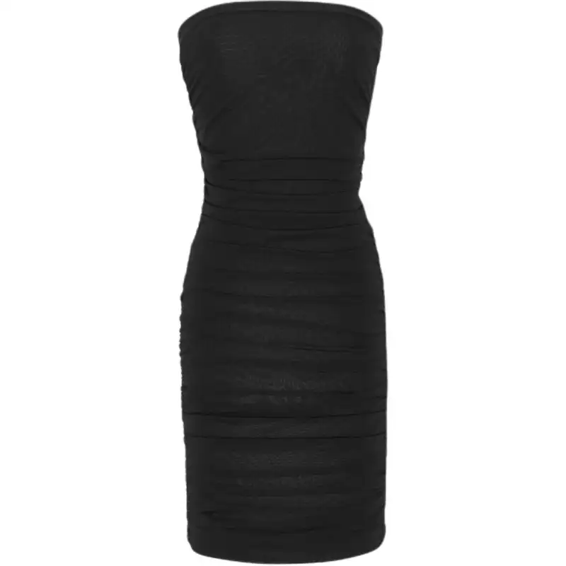 SAINT LAURENT Ruched Strapless Dress In Knit Sleeveless Dress Women's Black