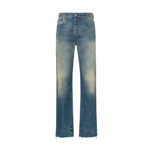 GUCCI Logo Patch Straight-Leg Jeans