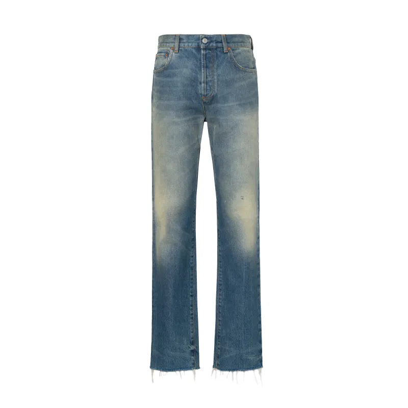 GUCCI Logo Patch Straight-Leg Jeans
