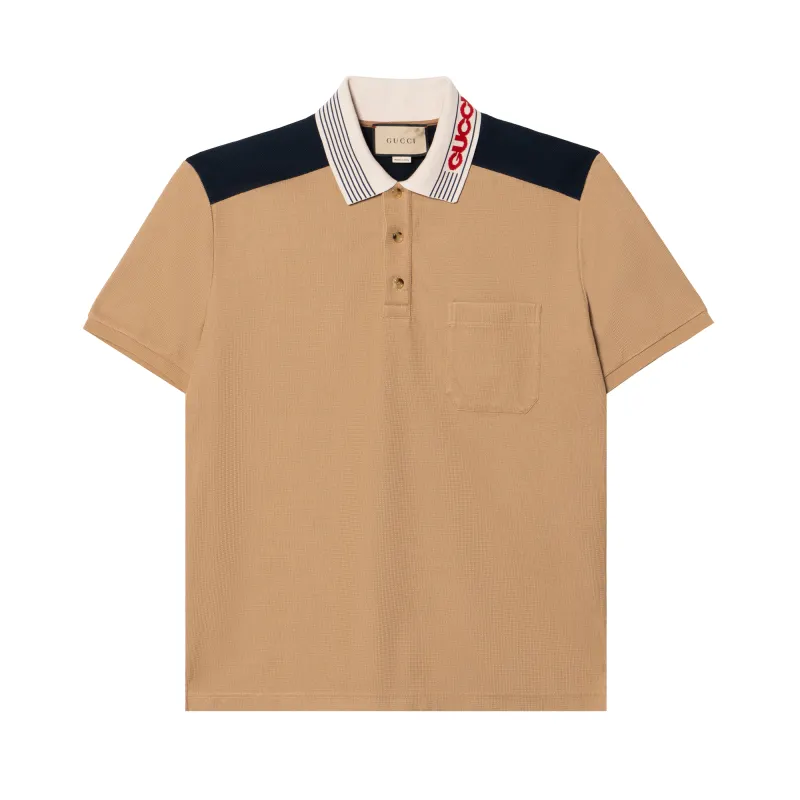 【Previous Season】knitted contrast-trim polo shirt