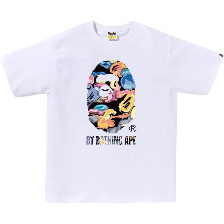Мужская футболка A BATHING APE A BATHING APE ART CAMO FW25 T (бело-зеленая)