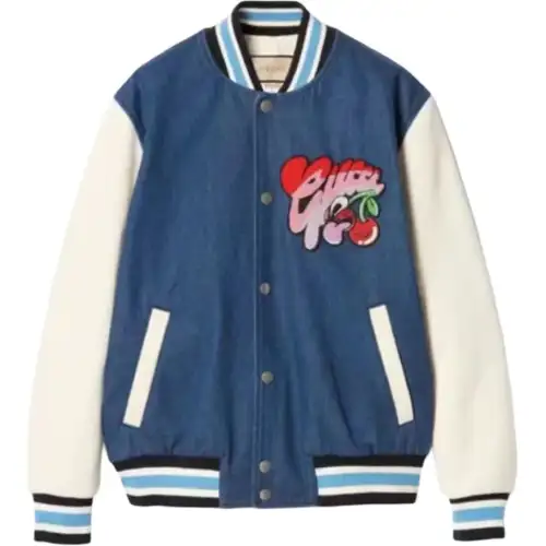 GUCCI FW23 Baseball Jacket Unisex Blue