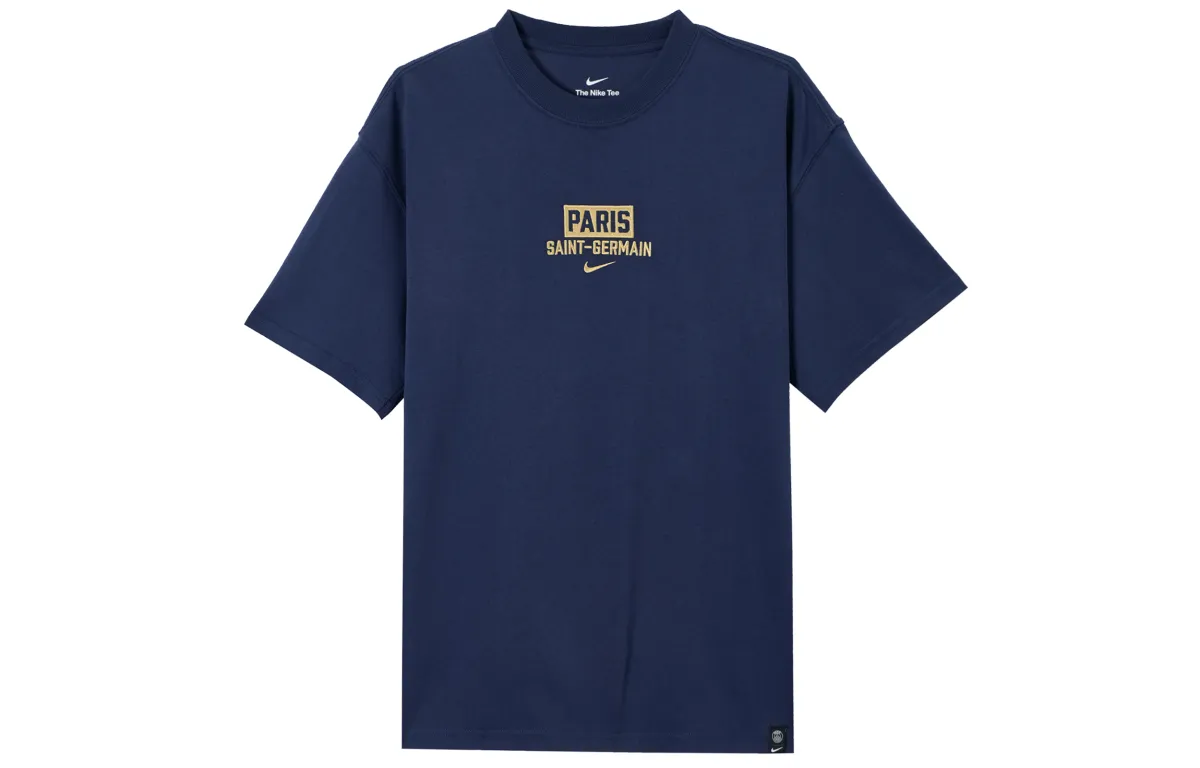 Nike T-Shirts Men's Dark Blue Crew Neck Moderate Straight Fit